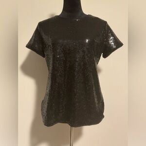 NWT Charter Club Sequined Short-Sleeve Blouse size medium